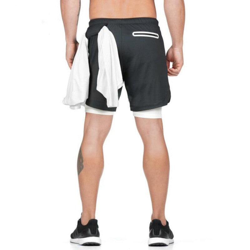 Running Shorts Men 2 In 1 Double-deck Quick Dry GYM Sport Shorts Fitness Jogging Workout Shorts Men Sports Short Pants - Gymlalla