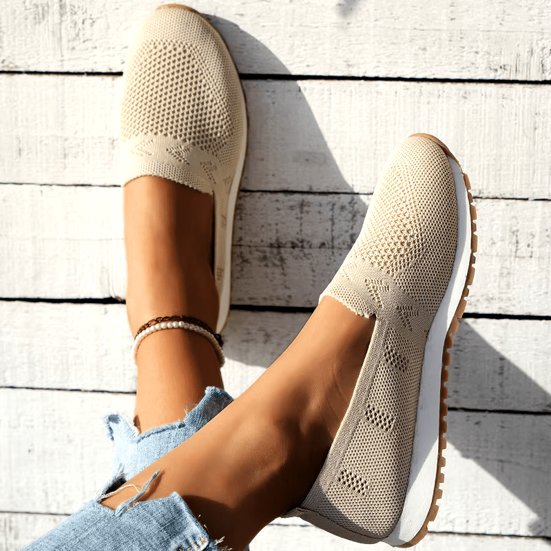 Damen-Mesh-Schuhe, atmungsaktive Slip-on-Lazy-Schuhe, Loafer