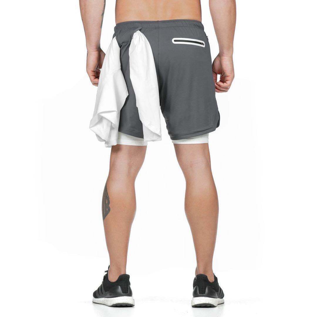 Running Shorts Men 2 In 1 Double-deck Quick Dry GYM Sport Shorts Fitness Jogging Workout Shorts Men Sports Short Pants - Gymlalla