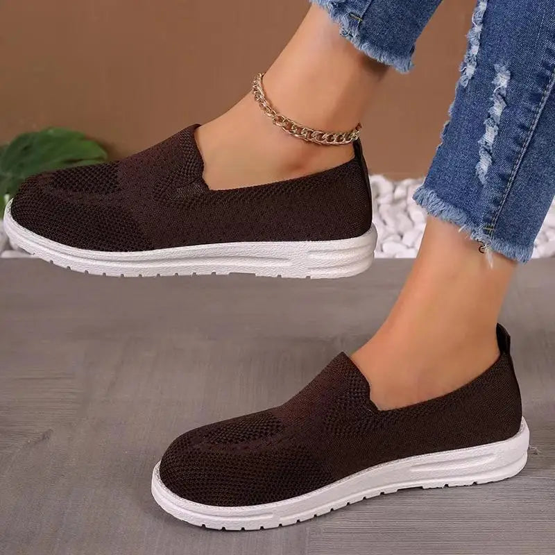 Damen-Mesh-Schuhe, atmungsaktive Slip-on-Lazy-Schuhe, Loafer
