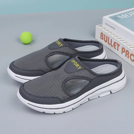 Women Slippers Breathable Mesh Casual Flat Shoes Outdoor Home Lightweigh Solid Slip On Couple Shoes Walking Sport Sandals - Gymlalla