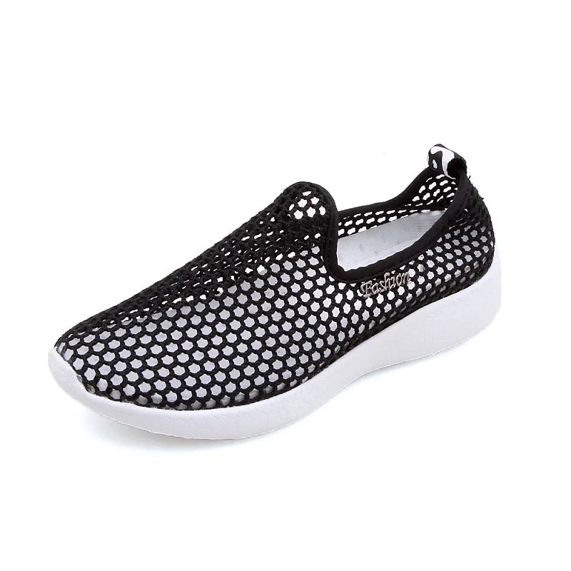 Women's Casual Shoes Soft Portable Sneakers Walking Shoes Flat Soles for Women Breathable Slip on Hollow Out Sports Shoes - Gymlalla