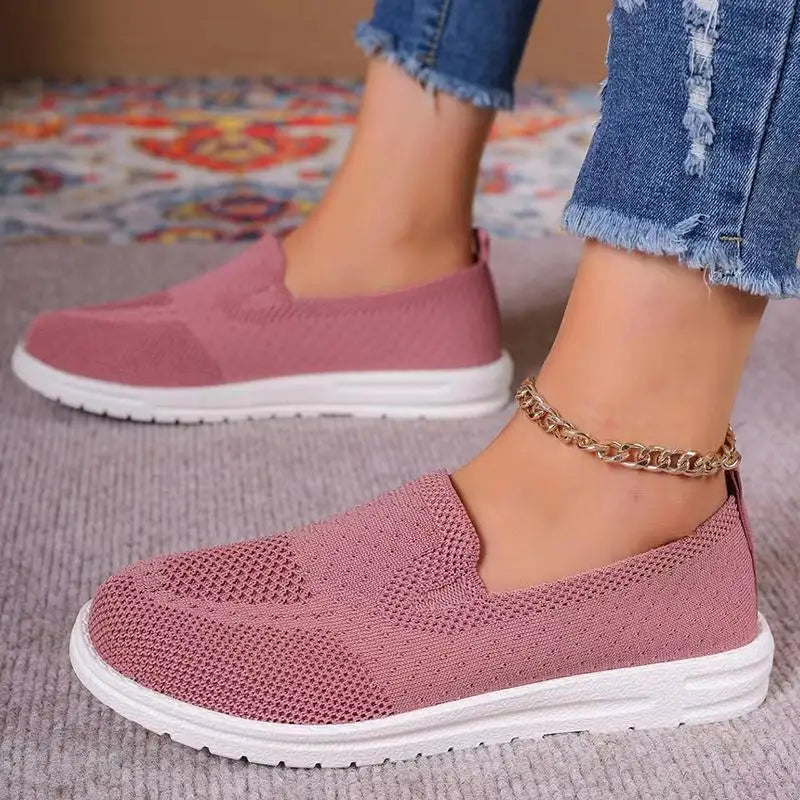 Damen-Mesh-Schuhe, atmungsaktive Slip-on-Lazy-Schuhe, Loafer