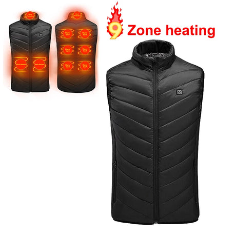 X-TIGER 9/2 Places Heated Jacket Men Women USB Electric Thermal Warm Hunting Coat Winter Outdoor Camping Hiking Heated Vest - Gymlalla