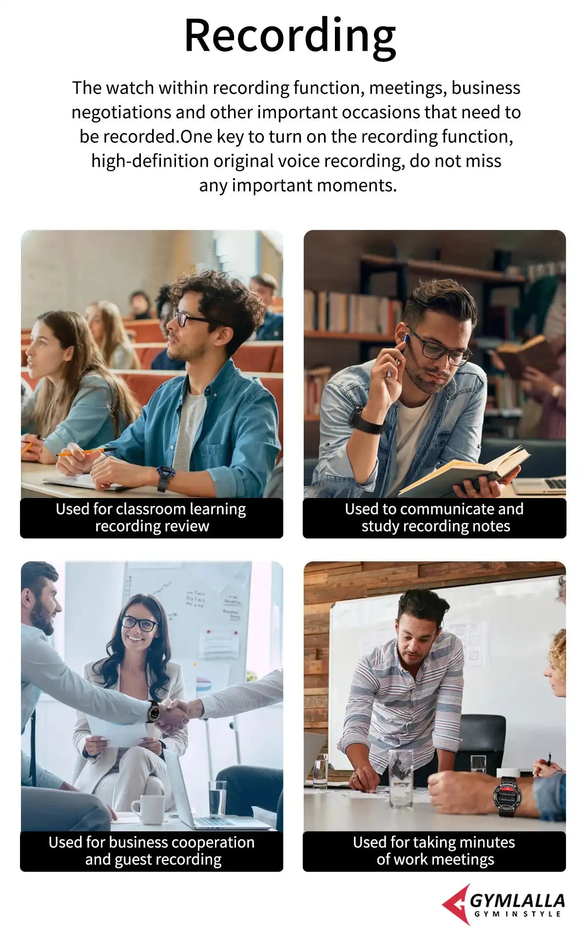 Smart Watch with built in Earbuds New Release by Gymlalla - Gymlalla