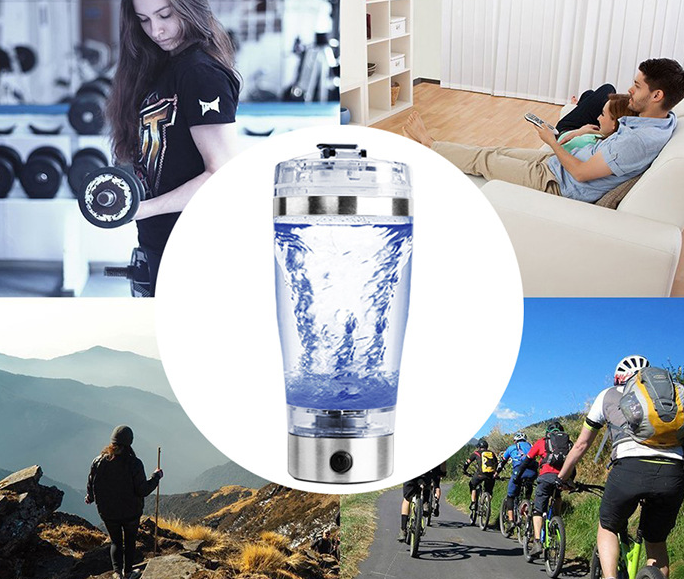 Electric Protein Shake Stirrer USB Shake Bottle Milk Coffee Blender Kettle Sports And Fitness Charging Electric Shaker Cup - Gymlalla