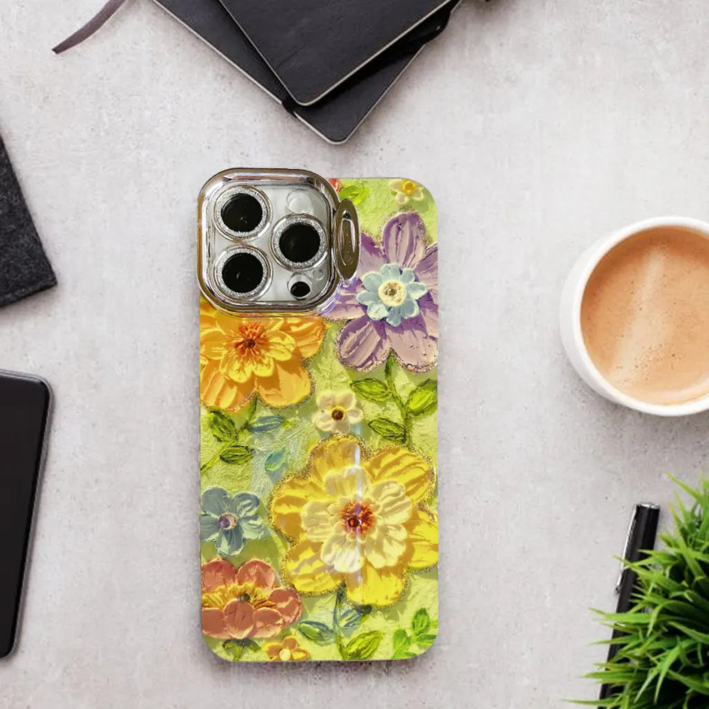 Mobile Case Oil Painting Sunburst Yellow - Gymlalla