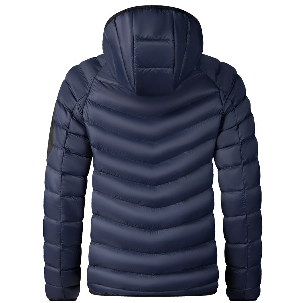 Men's Coat Plus Size Velvet Padded Thickened Coat Hooded Cotton Jacket Men - Gymlalla