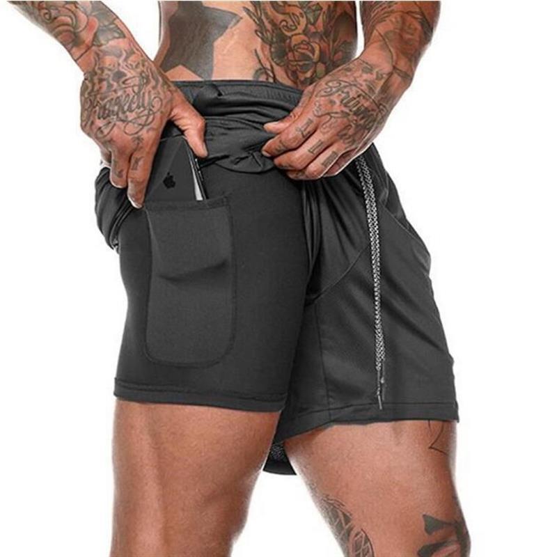 Running Shorts Men 2 In 1 Double-deck Quick Dry GYM Sport Shorts Fitness Jogging Workout Shorts Men Sports Short Pants - Gymlalla