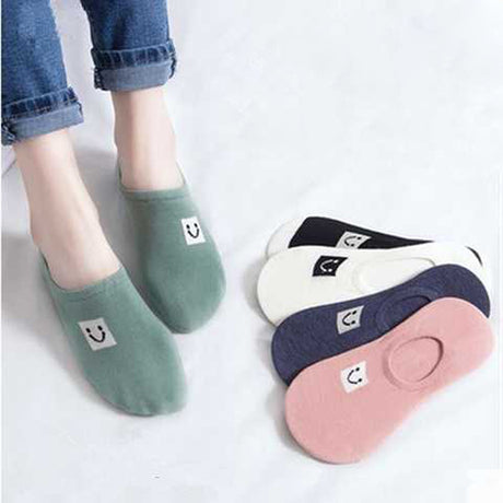 Women's Solid Color Socks Low Cut Shallow Mouth Leisure Boat Socks - Gymlalla