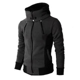 Men's Zip UP Hooded Jacket Fake Two Piece Sports Cardigan Casual Slim Sweatshirt Jacket - Gymlalla