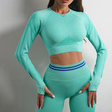 Long Sleeve Tops Workout Set - Gymlalla