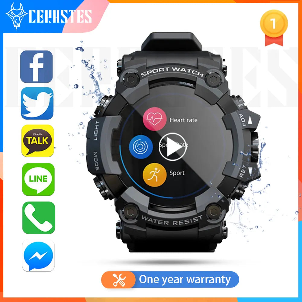 ATTACK Full Touch Screen Fitness Tracker Smart Watch Men Heart Rate Monitor Blood Pressure Smartwatch for Android Ios - Gymlalla