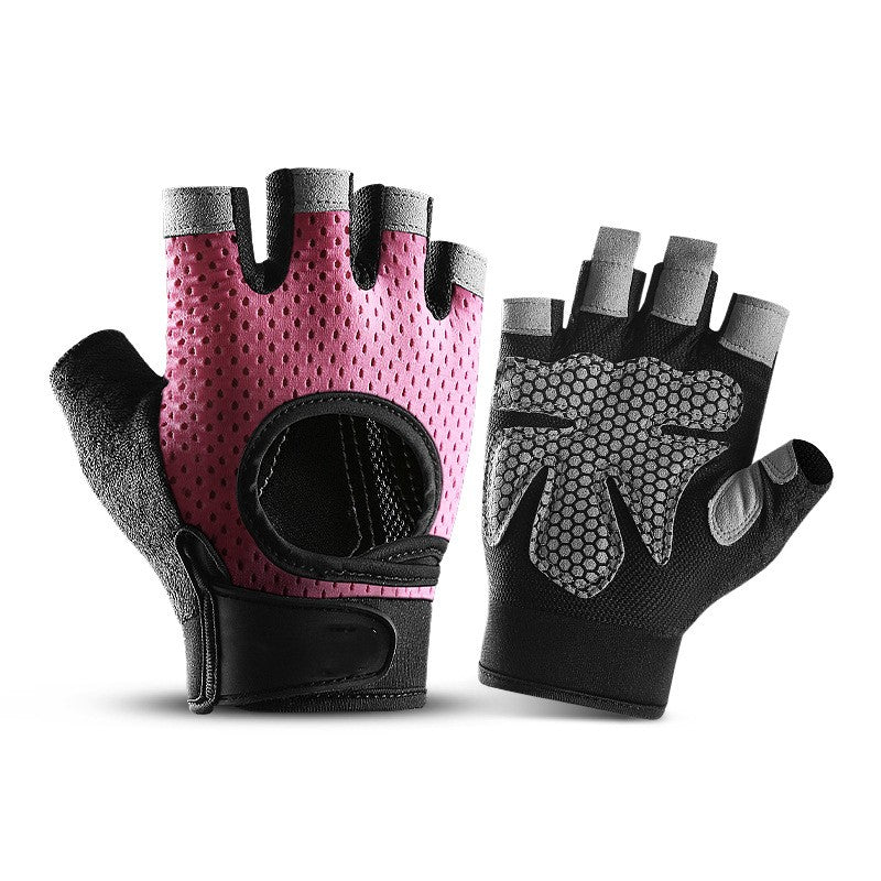 Sports Weightlifting Breathable Non-slip Silicone Half Finger Gloves - Gymlalla