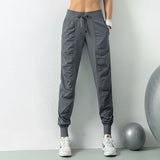 Casual Sports Pants For Women Loose Legs Drawstring High Waist Trousers With Pockets Running Sports Gym Fitness Yoga Pants - Gymlalla