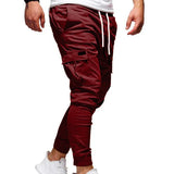 Men's Pants Multi-Pockets Joggers Men Sweatpants New Casual Solid Cargo Pants Men Oversize Streetwear Pants Men Trousers