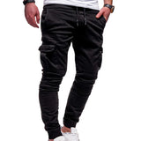 Men's Pants Multi-Pockets Joggers Men Sweatpants New Casual Solid Cargo Pants Men Oversize Streetwear Pants Men Trousers