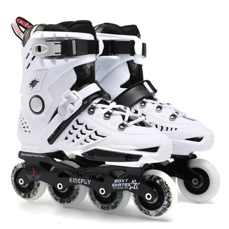 Adult Inline Roller Skates Flat Figure 12 Choice Skating Shoes Sneaker Outdoor Beginner Advanced Aluminum Trucks PU Wheels Cool - Gymlalla