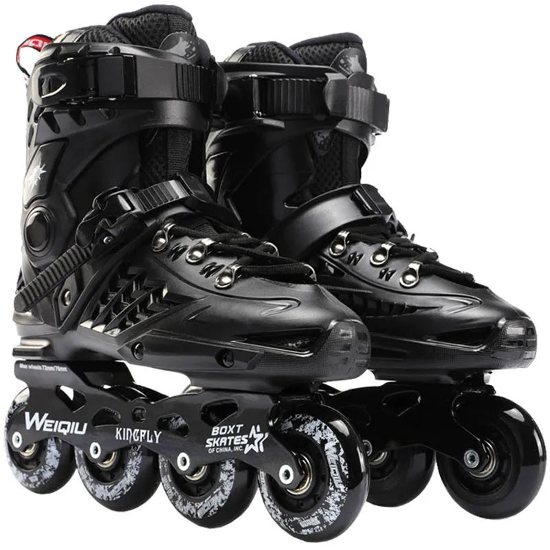 Adult Inline Roller Skates Flat Figure 12 Choice Skating Shoes Sneaker Outdoor Beginner Advanced Aluminum Trucks PU Wheels Cool - Gymlalla