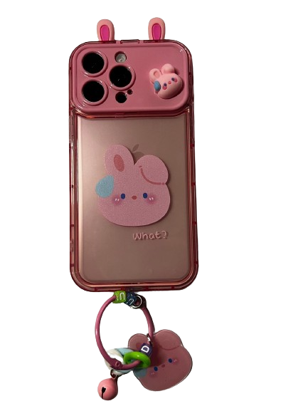 Adorable Bunny iPhone Case with Bracelet and Mirror