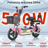 Ninoto Electric Bike for Adults Peak 500W Brushless Motor, 70km Electric bicycle 500Wh Removable Battery, 3-Speed, 14" Tires