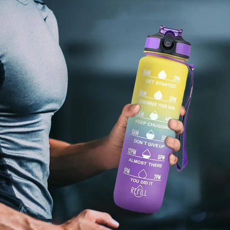 1 Liter Water Bottle Motivational Sport Water Bottle Leakproof Drinking Bottles Outdoor Travel Gym Fitness Jugs For Kitchen - Gymlalla