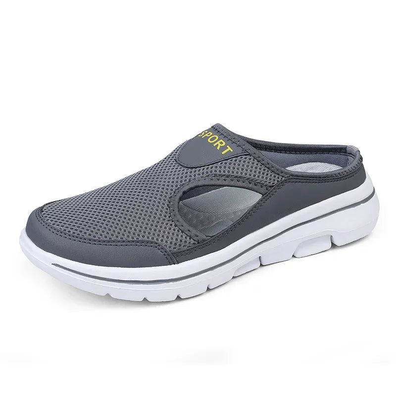 Women Slippers Breathable Mesh Casual Flat Shoes Outdoor Home Lightweigh Solid Slip On Couple Shoes Walking Sport Sandals - Gymlalla