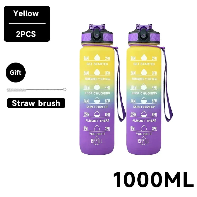 1 Liter Water Bottle Motivational Sport Water Bottle Leakproof Drinking Bottles Outdoor Travel Gym Fitness Jugs For Kitchen - Gymlalla