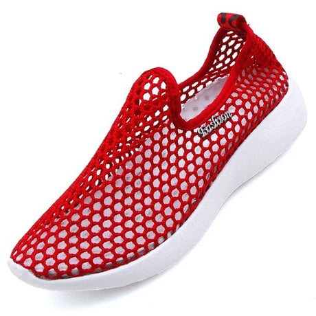 Women's Casual Shoes Soft Portable Sneakers Walking Shoes Flat Soles for Women Breathable Slip on Hollow Out Sports Shoes - Gymlalla