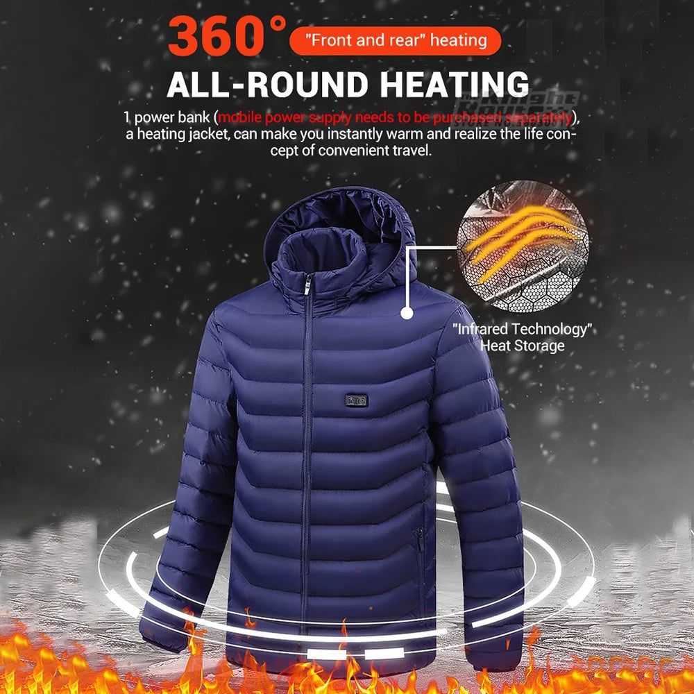 21 Areas Heated Jacket Winter Men's Women's Motorcycle Jacket USB Electric Heating Jacket Heated Vest Moto Thermal Clothing Coat - Gymlalla