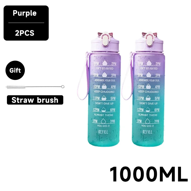 1 Liter Water Bottle Motivational Sport Water Bottle Leakproof Drinking Bottles Outdoor Travel Gym Fitness Jugs For Kitchen - Gymlalla