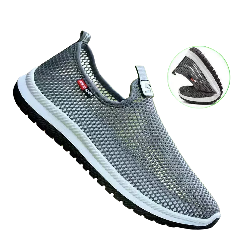 Men's breathable lightweight casual mesh sports shoes summer outdoor soft sole running shoes fashion walking shoes male sneakers - Gymlalla