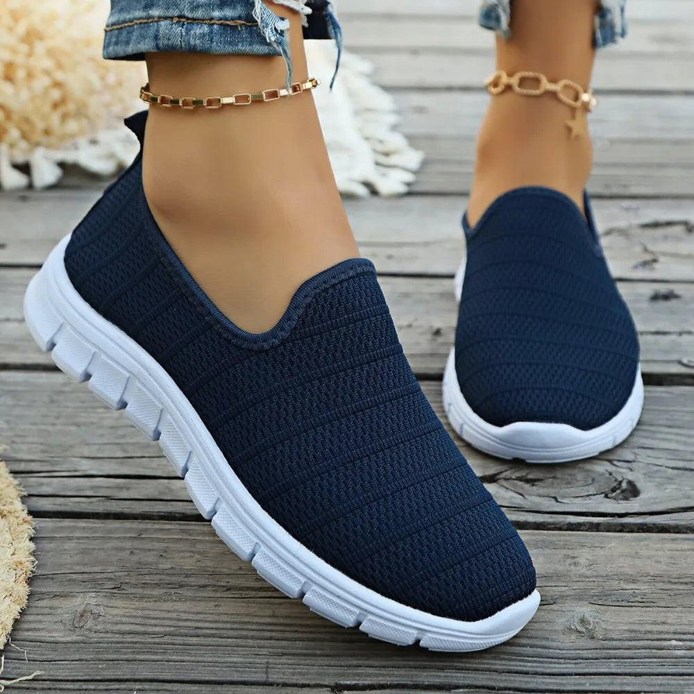 2024Summer Sneakers Slip On Flat Shoe Women's Fashion Casual Loafers Walking Shoe Outdoor Mesh Soft Bottom Sports