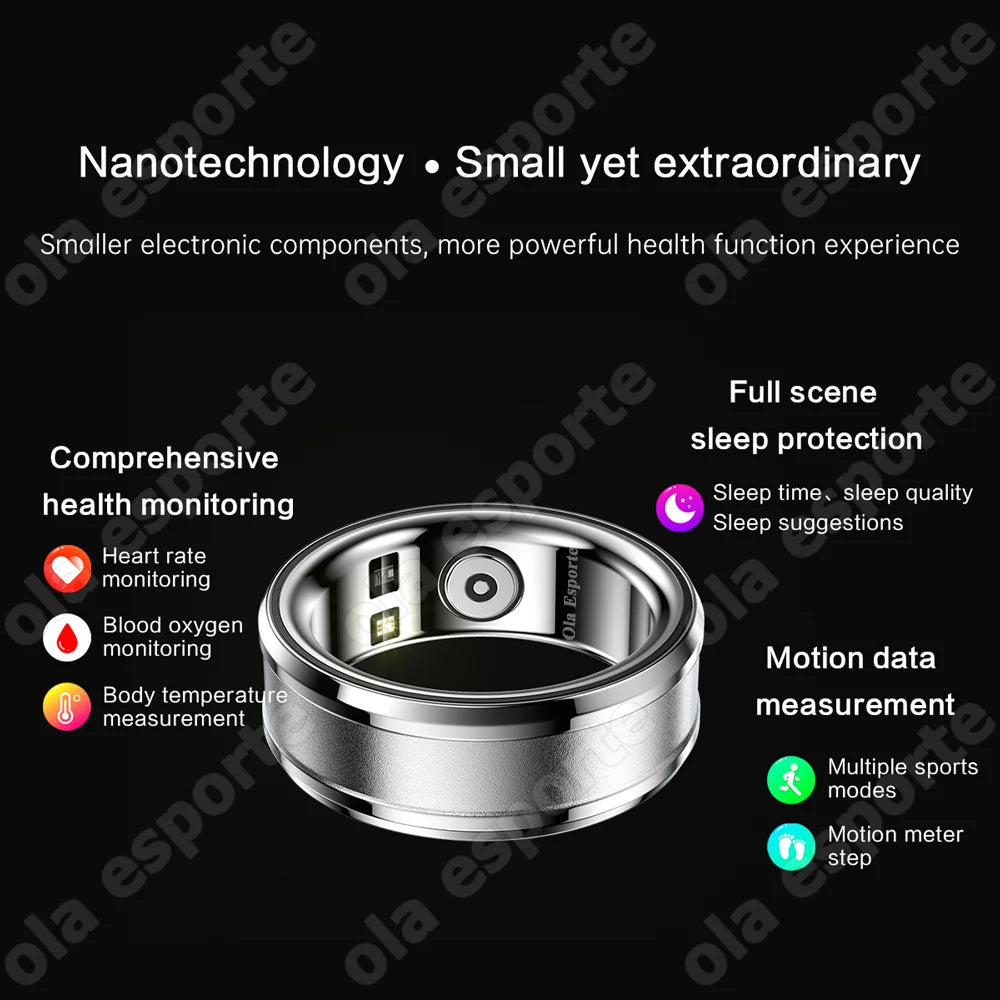 NEW Fashion Healthy Smart Ring Heart Rate Blood Oxygen Thermometer Fitness Tracker Smart Finger Digital Rings For Men Women Gift - Gymlalla