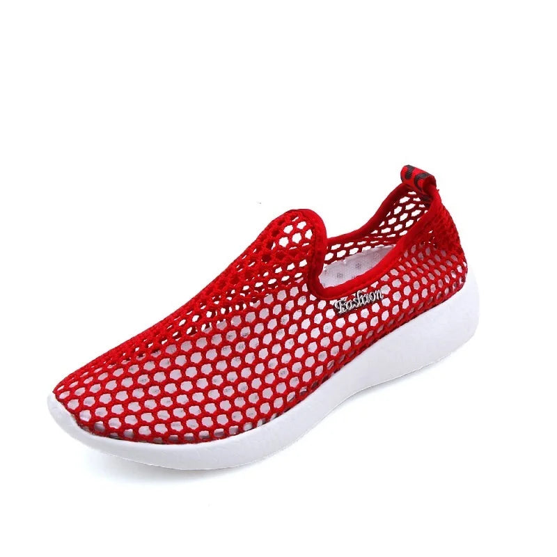 Women's Casual Shoes Soft Portable Sneakers Walking Shoes Flat Soles for Women Breathable Slip on Hollow Out Sports Shoes - Gymlalla