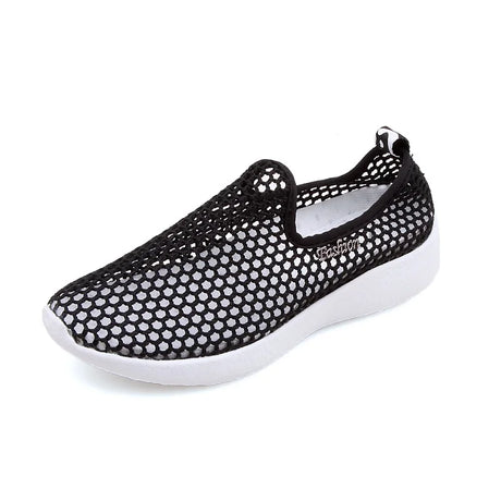 Women's Casual Shoes Soft Portable Sneakers Walking Shoes Flat Soles for Women Breathable Slip on Hollow Out Sports Shoes - Gymlalla