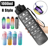 1 Liter Water Bottle Motivational Sport Water Bottle Leakproof Drinking Bottles Outdoor Travel Gym Fitness Jugs For Kitchen - Gymlalla