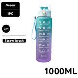 1 Liter Water Bottle Motivational Sport Water Bottle Leakproof Drinking Bottles Outdoor Travel Gym Fitness Jugs For Kitchen - Gymlalla