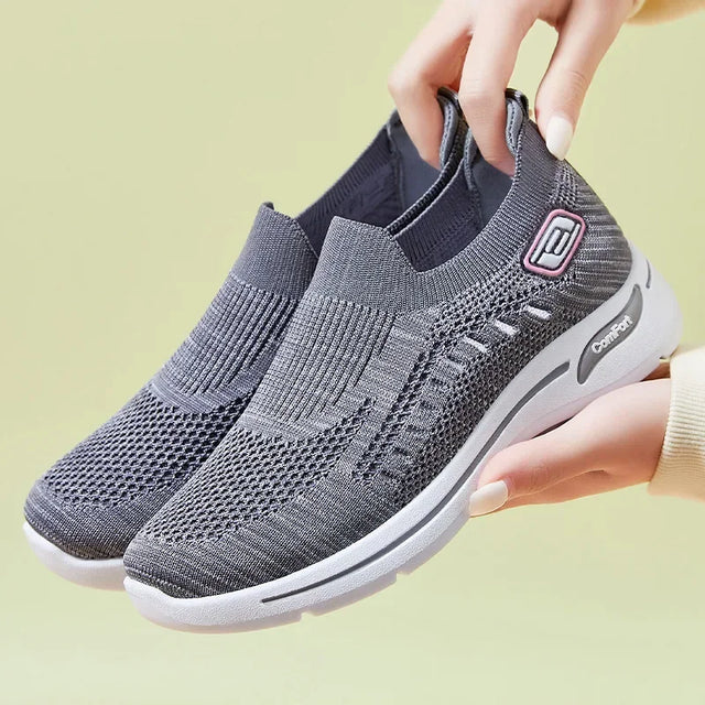 Women Leisure Sneakers Outdoor Mesh Soft Bottom Sport Shoes Solid Slip on Breathable Shoes Sneakers Women Zapatos Mujer - Gymlalla