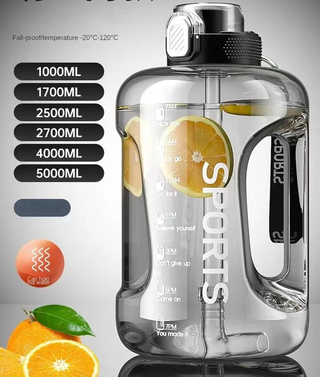 1L UP To 5L Gym Cycling Bottle Cup Outdoor Sport Large Capacity Water Bottle Kettle Fitness BPA FREE Scale Drink Bottle for Men - Gymlalla