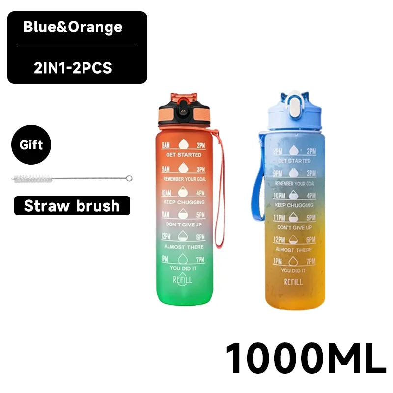 1 Liter Water Bottle Motivational Sport Water Bottle Leakproof Drinking Bottles Outdoor Travel Gym Fitness Jugs For Kitchen - Gymlalla