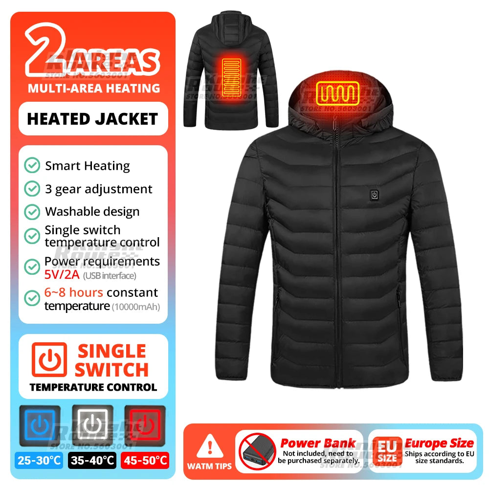 21 Areas Heated Jacket Winter Men's Women's Motorcycle Jacket USB Electric Heating Jacket Heated Vest Moto Thermal Clothing Coat - Gymlalla