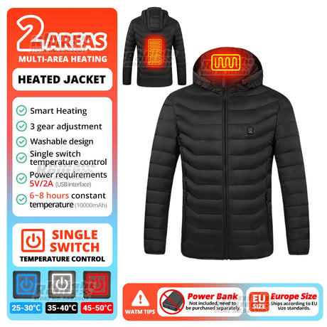 21 Areas Heated Jacket Winter Men's Women's Motorcycle Jacket USB Electric Heating Jacket Heated Vest Moto Thermal Clothing Coat - Gymlalla