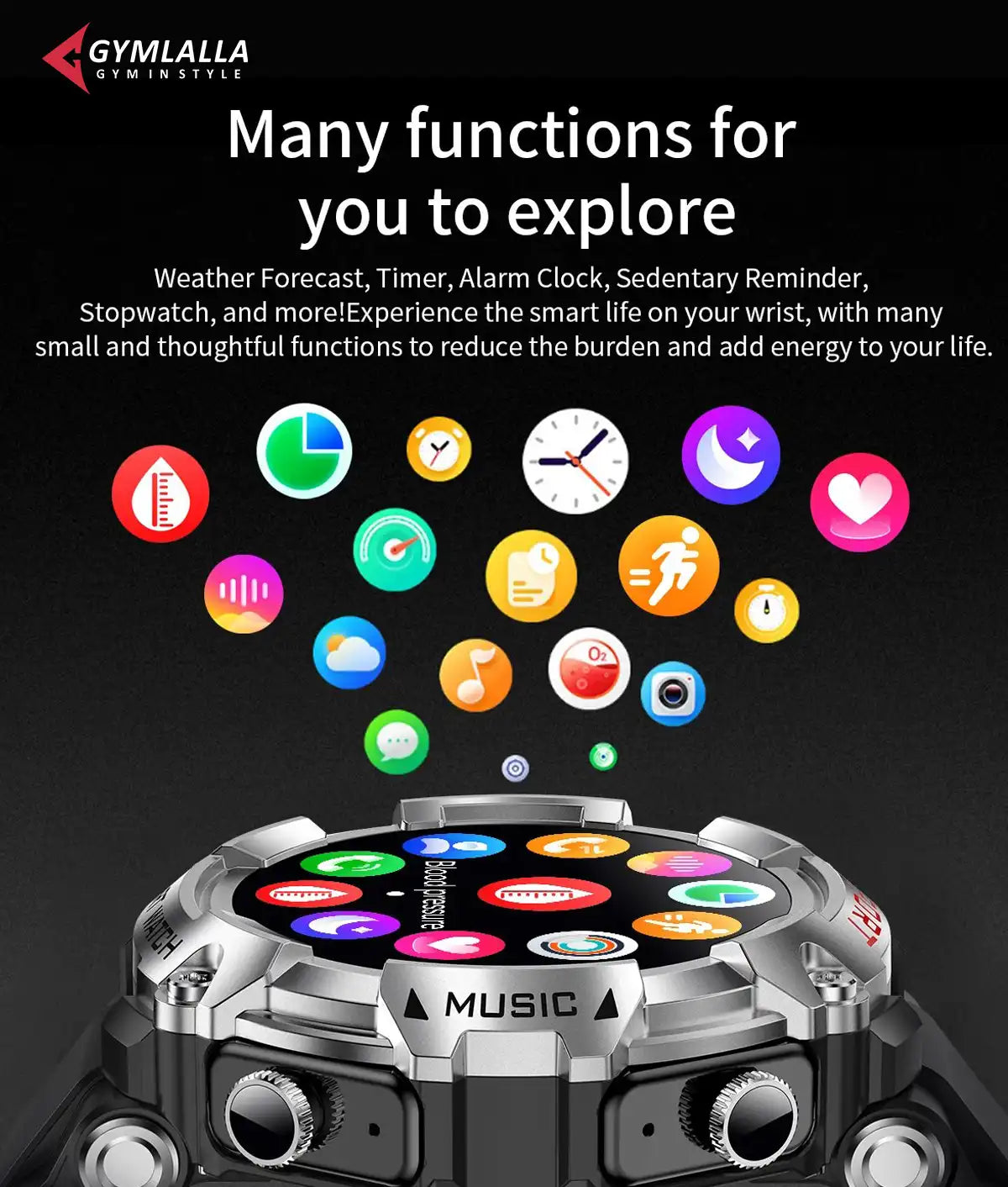 Smart Watch with built in Earbuds New Release by Gymlalla - Gymlalla