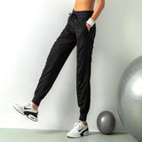 Casual Sports Pants For Women Loose Legs Drawstring High Waist Trousers With Pockets Running Sports Gym Fitness Yoga Pants - Gymlalla