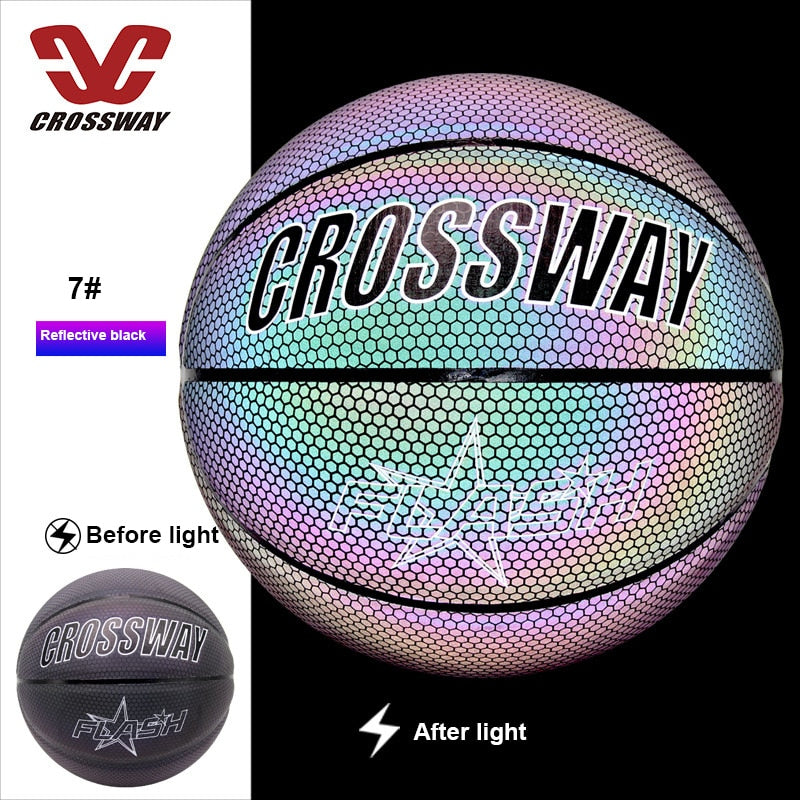 Holographic Reflective Basketball Ball Wear-Resistant Luminous Night - Gymlalla