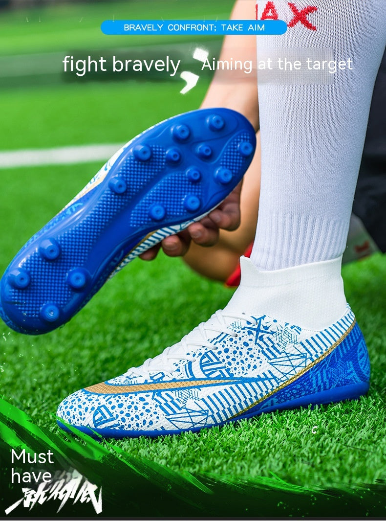 New Breathable Sports High-top Firm Ground Soccer Shoes - Gymlalla