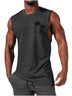 Coconut Tree Embroidery Vest Summer Beach Tank Tops Workout Muscle Men Sports Fitness T-shirt - Gymlalla