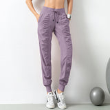 Casual Sports Pants For Women Loose Legs Drawstring High Waist Trousers With Pockets Running Sports Gym Fitness Yoga Pants - Gymlalla