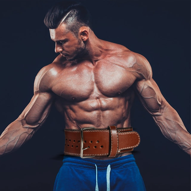 Leather Squats Weightlifting Belt Barbell Dumbbell Fitness Gym Weights Training Waist Support Equipment - Gymlalla